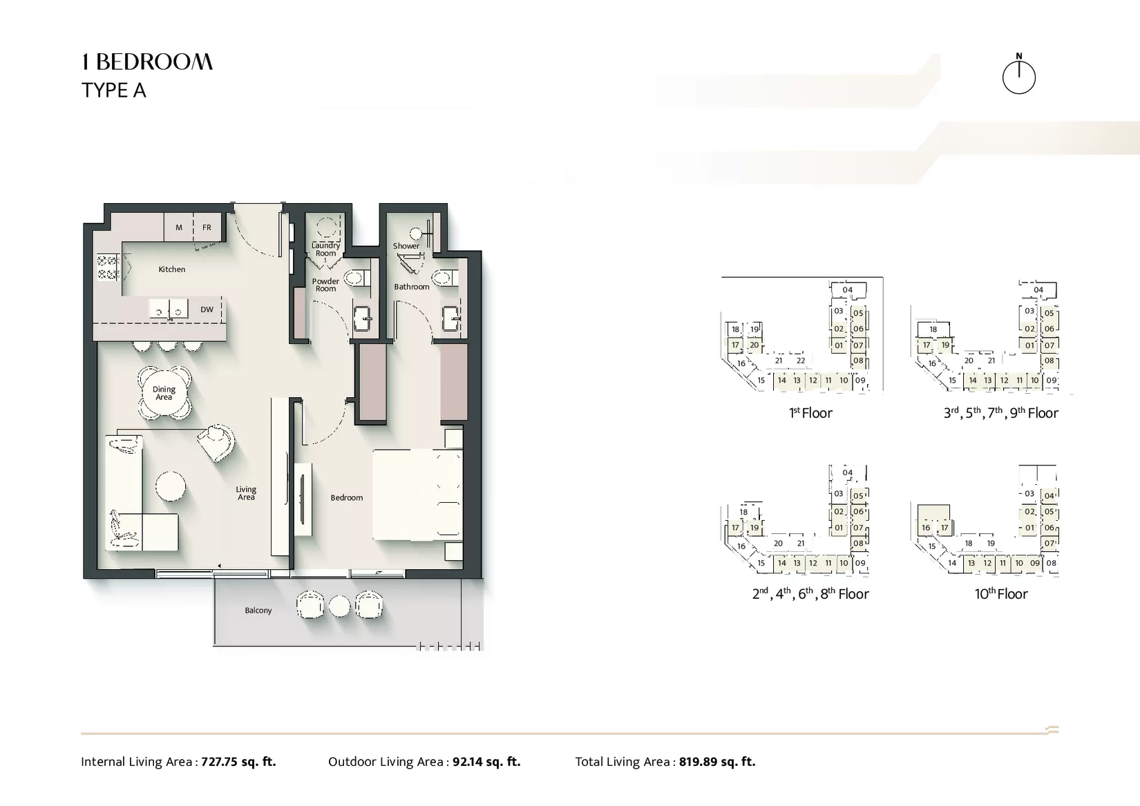 1 Bedroom Type A - developer floor plan, page 6