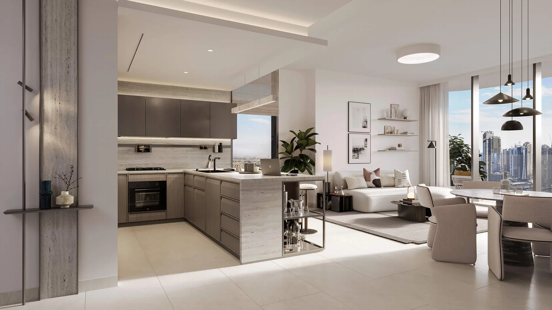 Bright contemporary living space