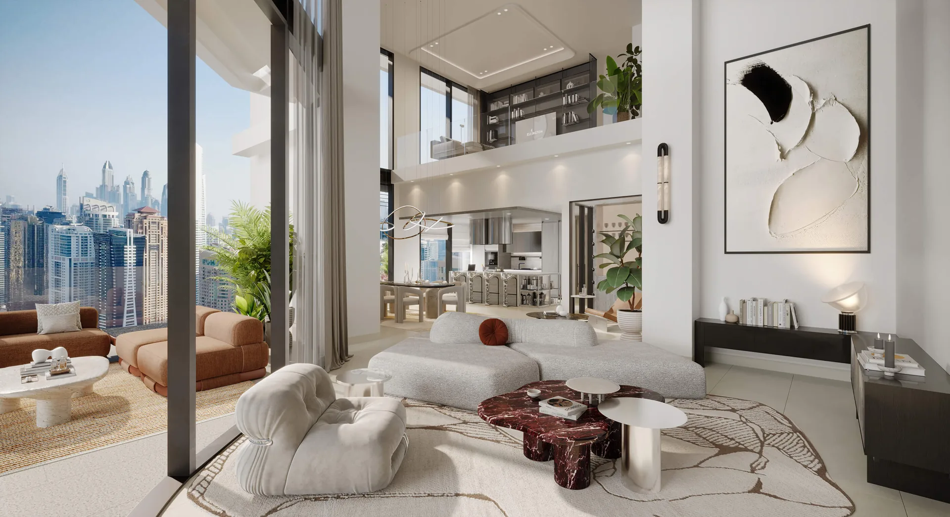 Eltiera Heights double-height penthouse living area