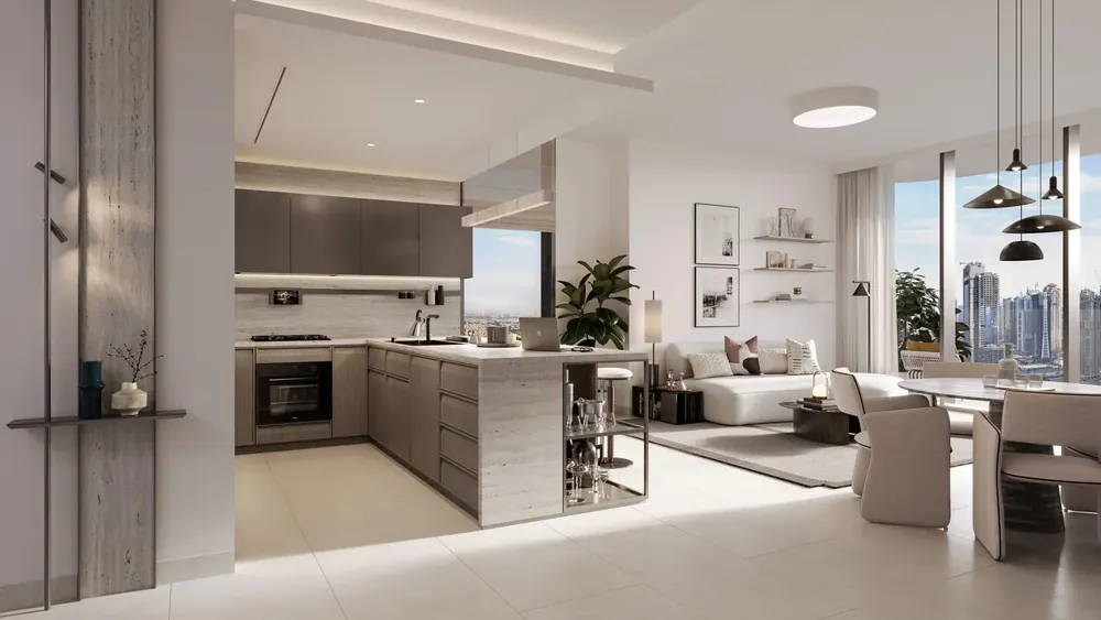 Illustrative apartment living room